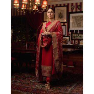 Kareena Kapoor Khan Red Colour soft silk Suit