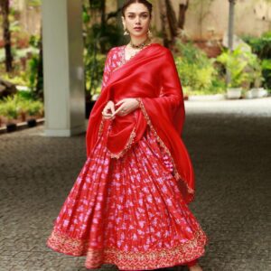 Aditi Rao Hydari Surkh Lal Floral Anarkali Suit