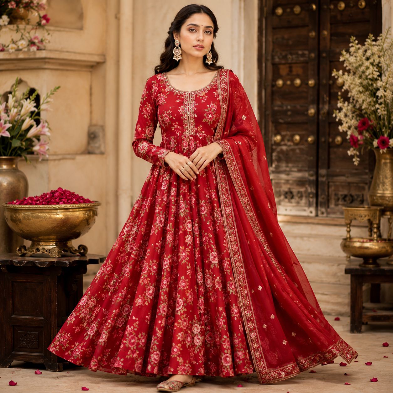 Aditi Rao Hydari Surkh Lal Floral Anarkali Suit