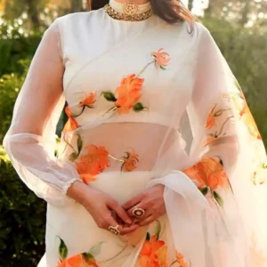 Aditi Rao Hydari Floral Print Organza Saree